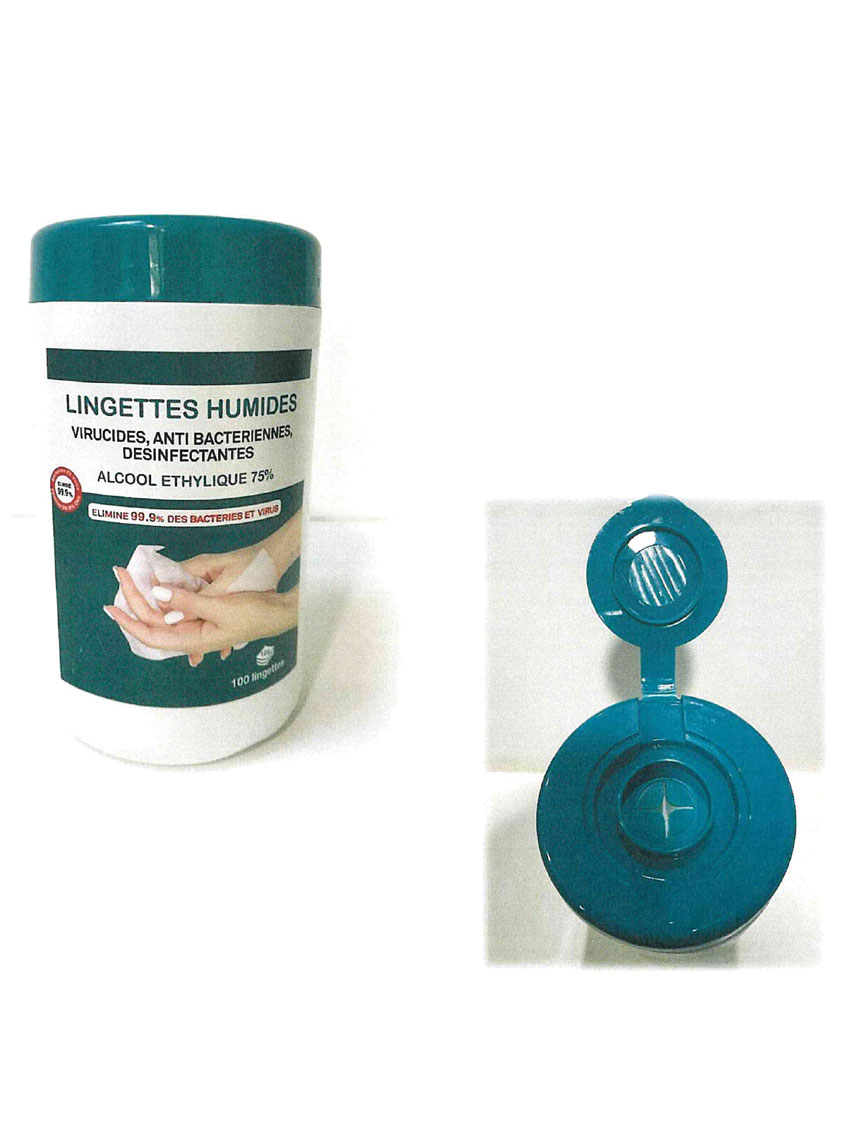 LINGETTES DESINFECTANTES / NETTOYANTES (BOITE DE 100)